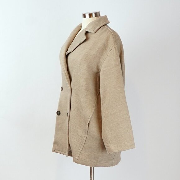 Free People Hannah Slouchy Beige Oversize Blazer Coat - Size XS - Picture 3 of 7